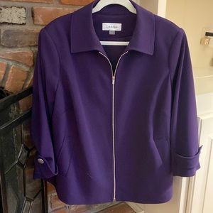 Calvin Klein purple zipper blazer jacket Size 16W